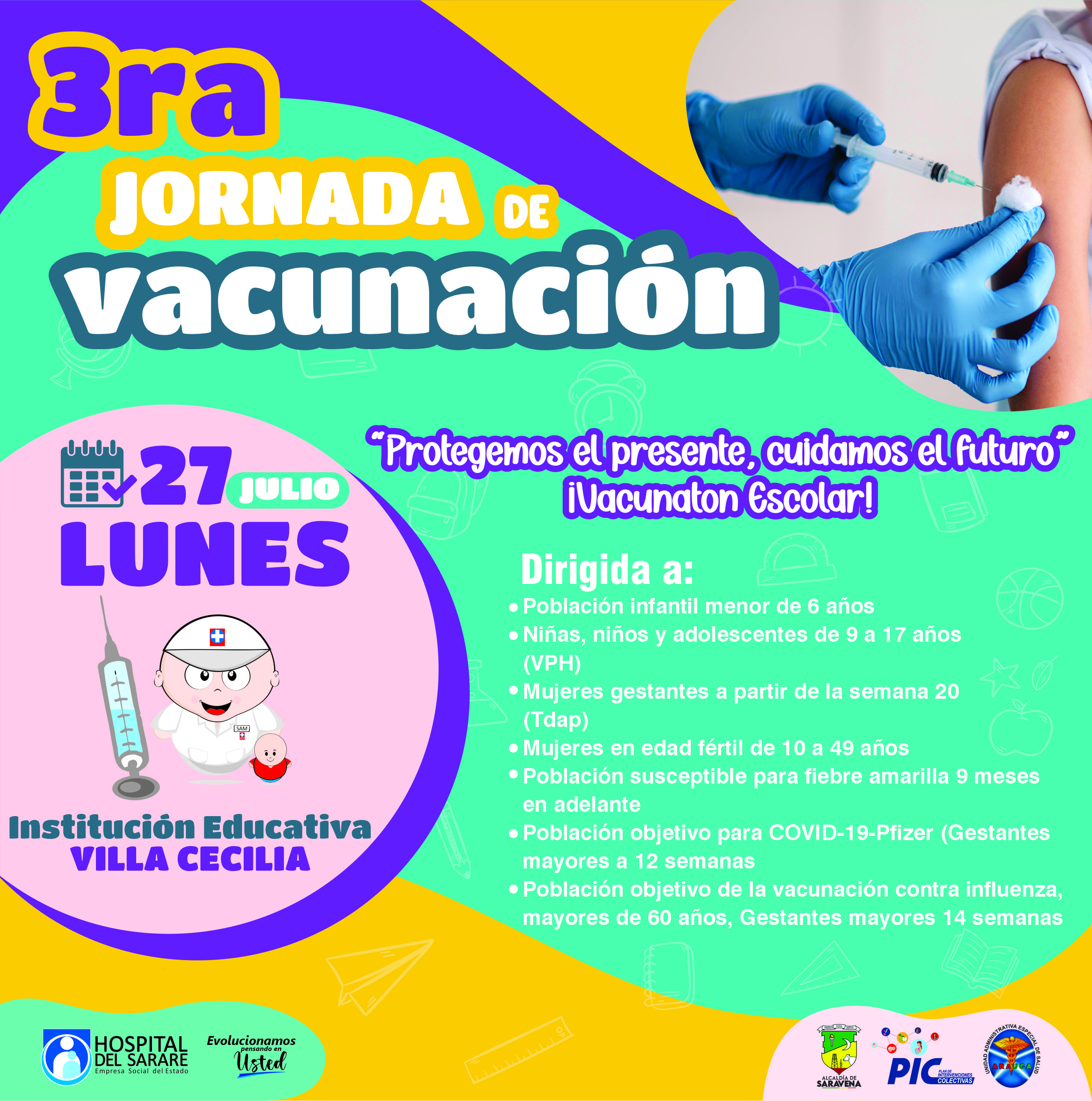 Jornada Vacunacion 27 Julio, Contra el Sarampión y Rubeola